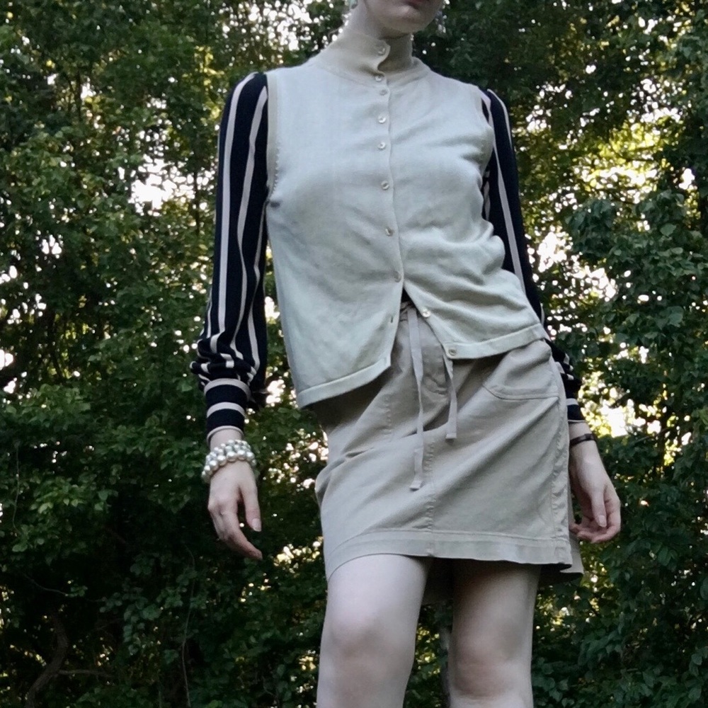 🍂 Beige High Collar Vest